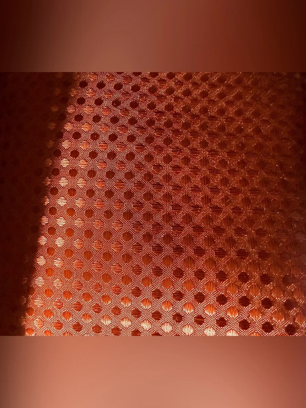 Cinnamon Color Waffle Pattern No Hook Shower Curtain